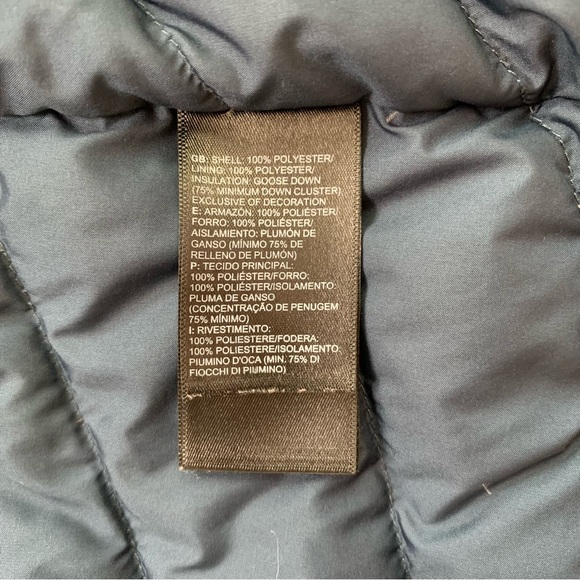 The North Face Womens Down Full Zip Puffer Jacket Floral Print Navy Pink Small - Picture 16 of 16